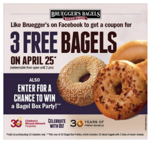 Bruegger S Coupon Three Free Bagels Today Only