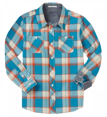 green plaid boys shirt