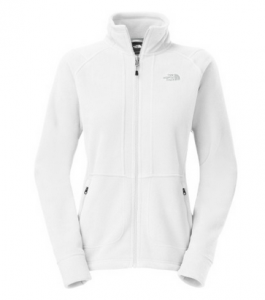 white fuzzy north face