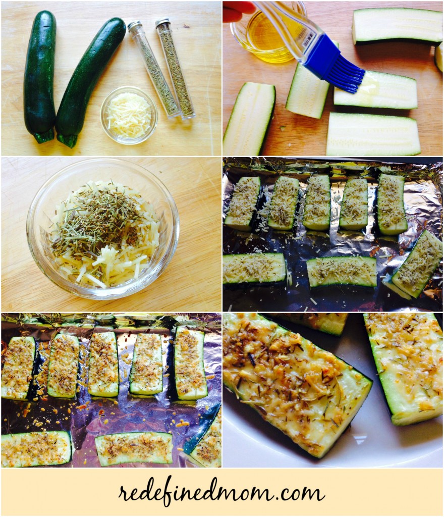 Easy Parmesan Herbed Baked Zucchini Collage 2