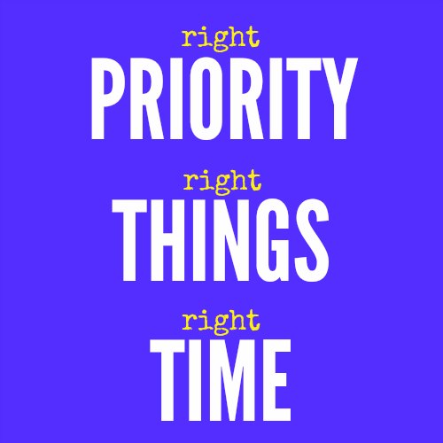 Right Priority Right Things Right Time