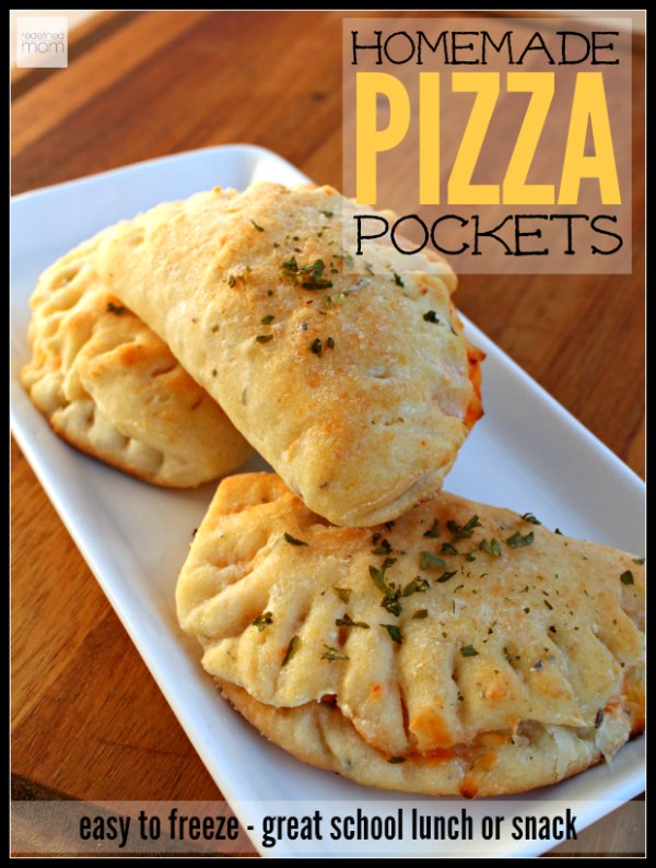 Need a after school snack or lunch option? This Homemade Pizza Pockets Freezer Meal Recipe is easy to make, freezes well, and can be doubled for large crowds. Say GOOD-BYE to snacks with names you can't pronounce and ingredients equally as weird and make this homemade pizza pickets freezer meal recipe instead.