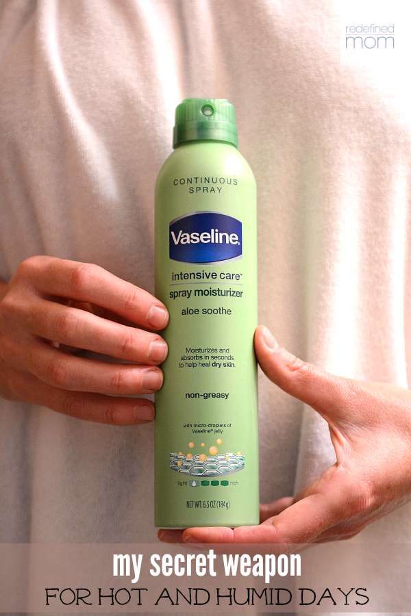 Anyone else struggle with using traditional lotion when it is HOT and HUMID outside? Here is my secret weapon to staying moisturized and not sticky. #vaselinesprays #ad
