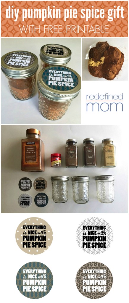 This homemade pumpkin pie spice in a cute mason jar with a printable tag, is an excellent hostess gift, teacher gift, neighbor gift, foodie gift or stocking stuffer this holiday season.