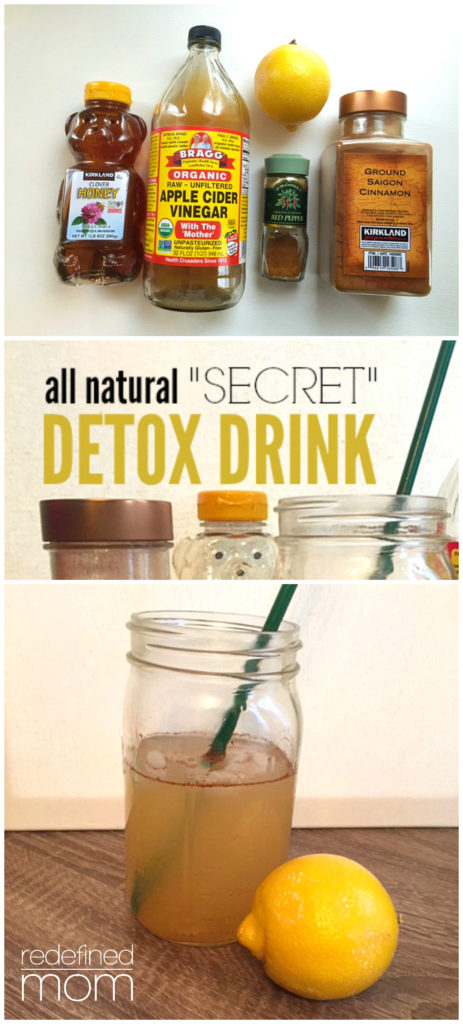 This all natural "secret" detox drink recipe will help bloating, increase energy, speed-up metabolism, stabilize blood sugar and boost your immune system.