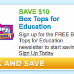 Box Tops for Education – $10 coupon book