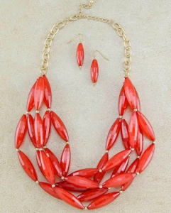 Cents of Style Red Statement Necklace
