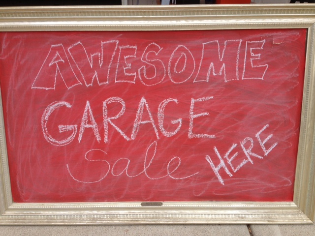 garage sale chalk board 1