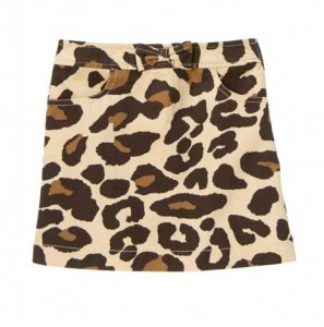 bow leopard skort