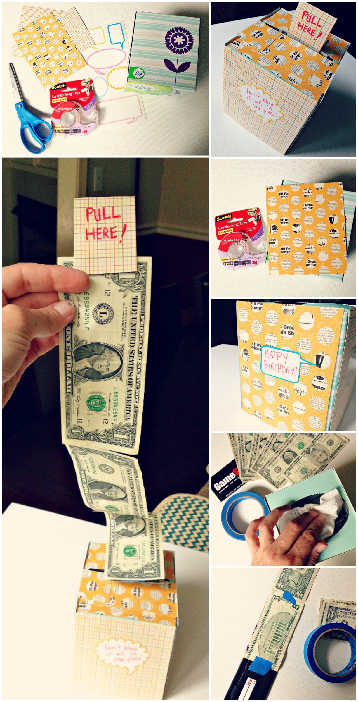 Redefined Mom DIY Creative Way To Give A Cash Gift Using A Kleenex Box 