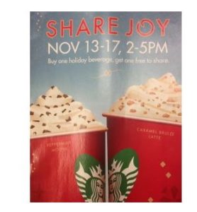 Starbucks Buy One Get One Holiday