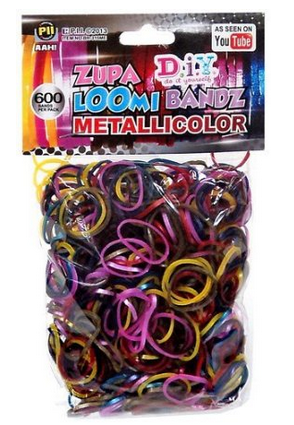 Rainbow Loom Bands, 600 Metallic Rubber Bands