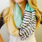 Spring Color Block Striped Infinity Scarf for $11.48