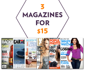 Three for $15 Magazine Sale