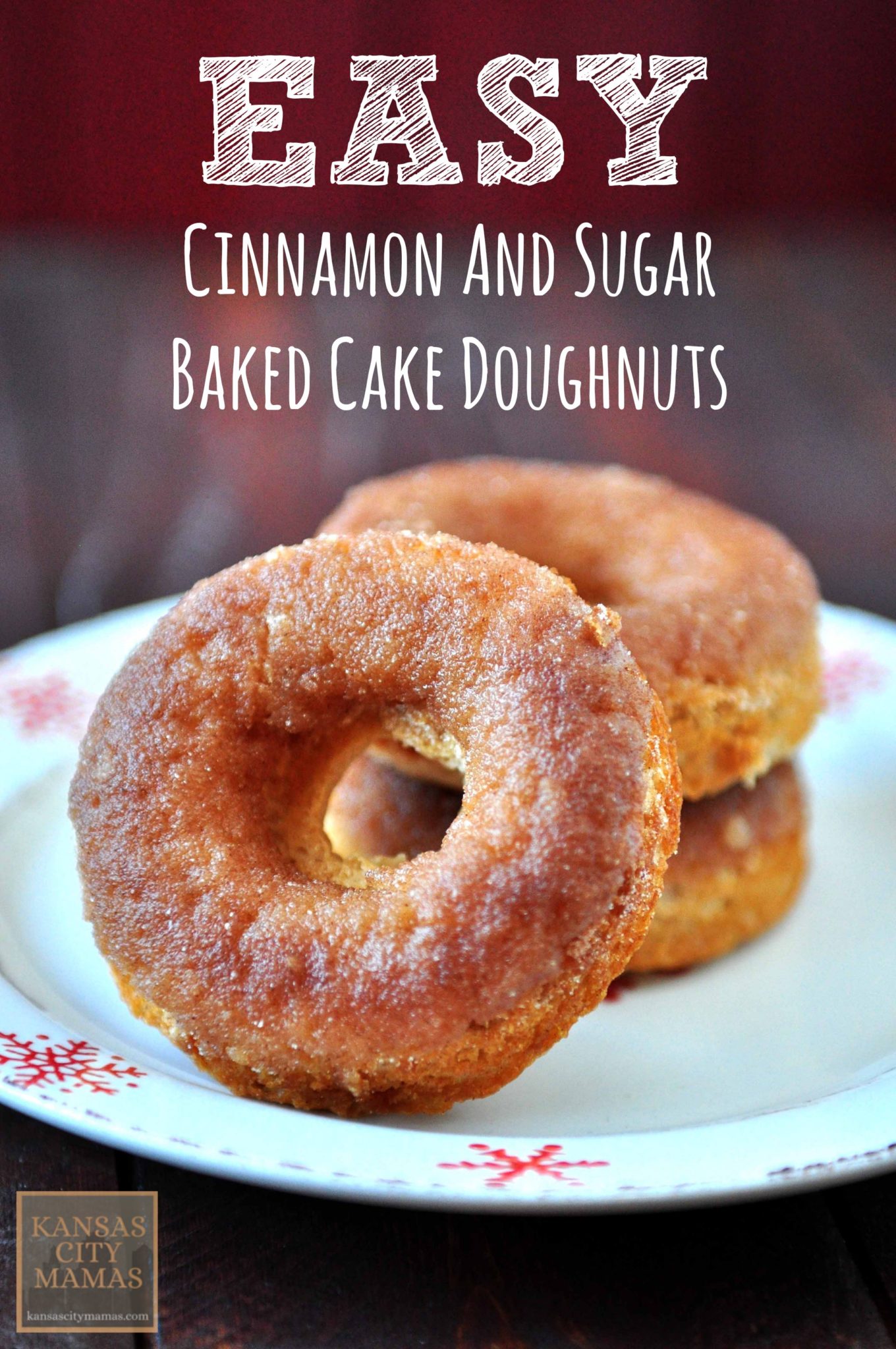 Easy Baked Cake Doughnuts With Cinnamon & Sugar