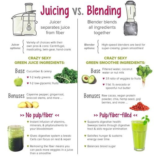Juicing vs Blending Graphic - What is the Difference?