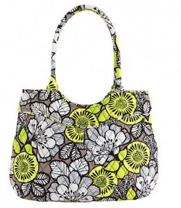 Pleated Shoulder Bag Citron Vera Bradley