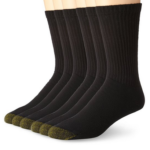 Gold Toe Men’s Cotton Crew Athletic Sock, 6-Pack (Black or White) for $10.39