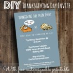 DIY Printable Thanksgiving Day Pie Invite