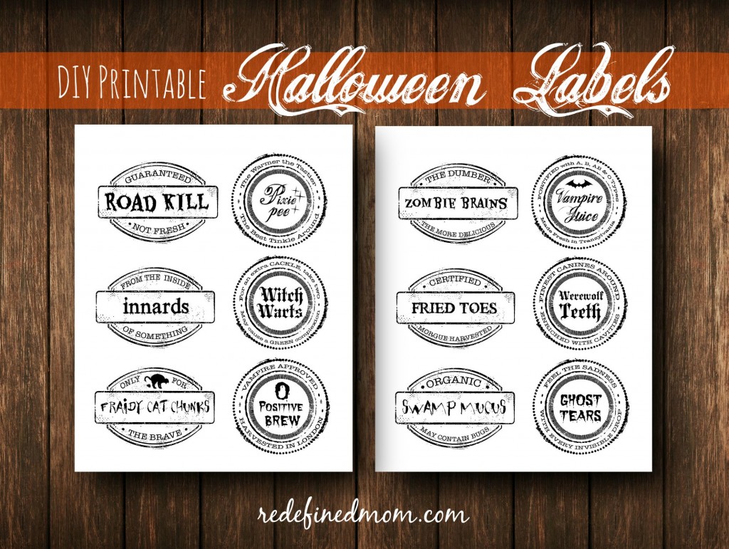 DIY Printable Spooky Halloween Labels Cover