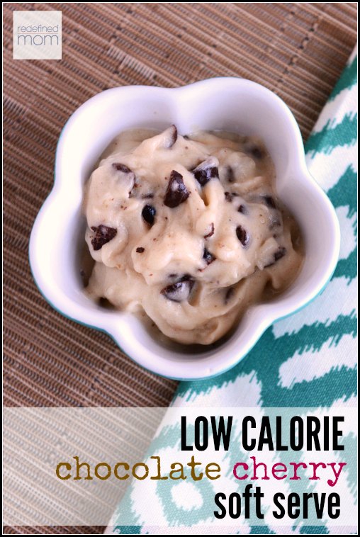 Looking to slay the chocolate lovin, ice cream beast within? This Low Calorie Chocolate Cherry Soft Serve Recipe is only 150 calories per serving. Enjoy decadence without breaking your diet.