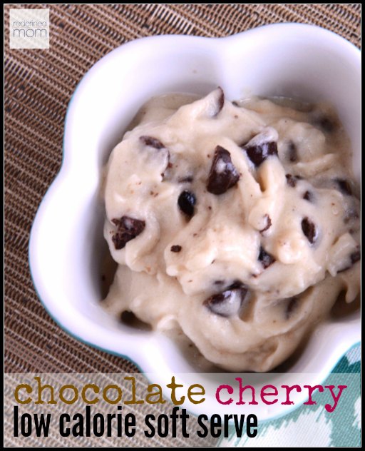 Looking to slay the chocolate lovin, ice cream beast within? This Low Calorie Chocolate Cherry Soft Serve Recipe is only 150 calories per serving. Enjoy decadence without breaking your diet.