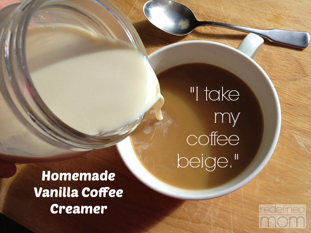 Take your coffee "beige"? Love vanilla coffee creamer, but hate the list of ingredients? This Homemade Vanilla Coffee Creamer Recipe only has 3-ingredients, so you can enjoy your morning coffee without feeling bad about your creamer addiction.