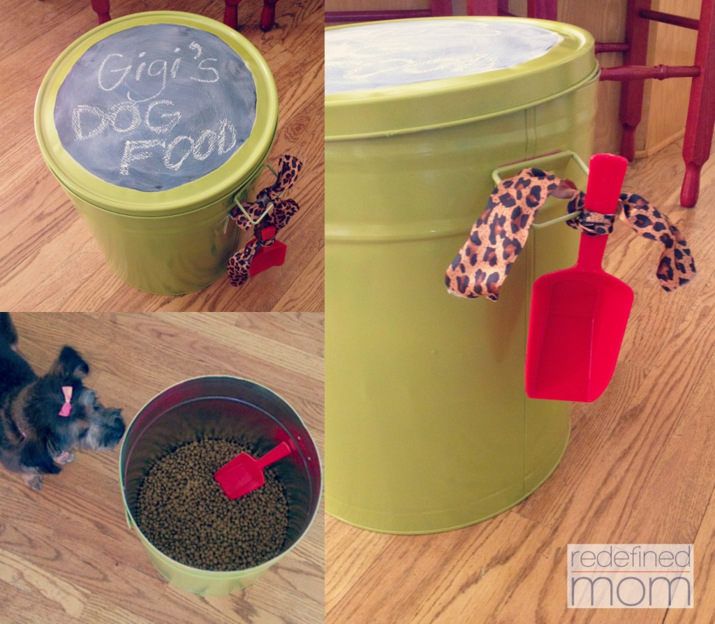 Have an old metal popcorn tin? Need a spot to store your dog's stuff? Here's an easy tutorial for a DIY Dog Food Container from a Recycled Popcorn Tin.