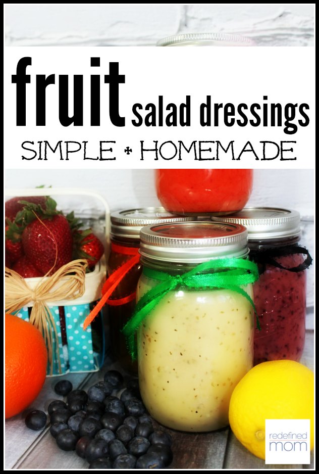 These Simple Fruity Vinaigrette Salad Dressing Recipes are super easy to make, super flavorful with ingredients you already have on hand. Perfect for a spring or summer salad.