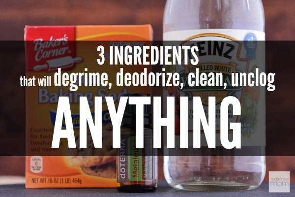 These 3 ingredients - baking soda, white vinegar & melaleuca essential oil are the household-cleaner power trinity able to clean every gross job imaginable. Here are some easy ways they degrime, deodorize, clean and unclog the tough jobs in your house.