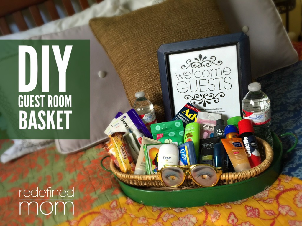 Take hosting company to the next level with this DIY Guest Room Basket with FREE Printable Sign. Sign includes space for Wifi information, garage code and more.