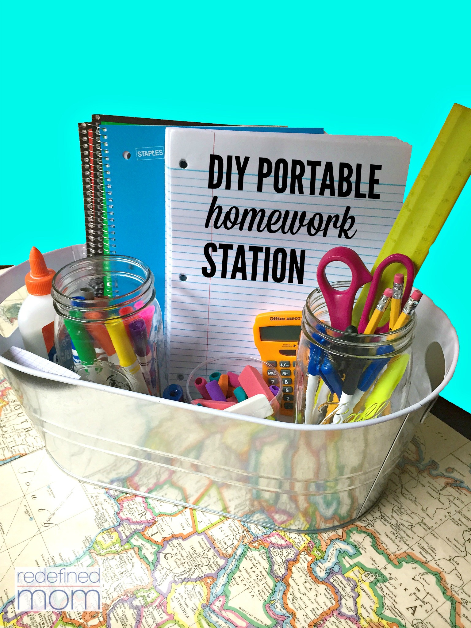 Kids on the go? Doing homework at the table? Here are some tips and tricks on creating a DIY Portable Homework Station that will work for both everyone.