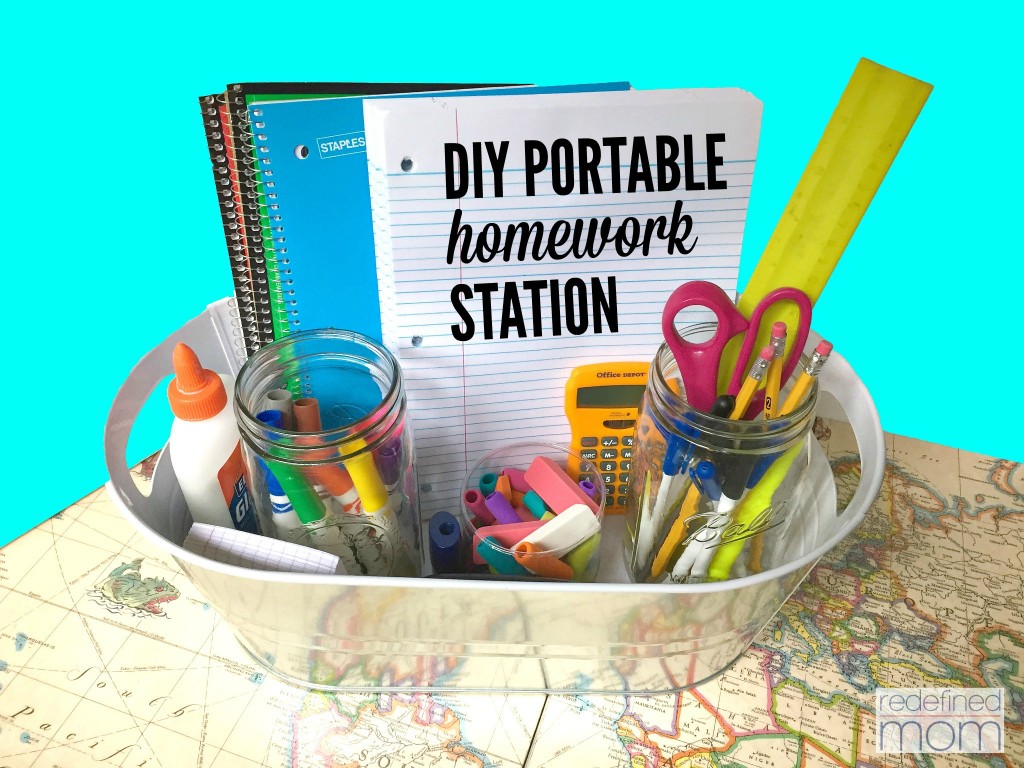 Kids on the go? Doing homework at the table? Here are some tips and tricks on creating a DIY Portable Homework Station that will work for both everyone.
