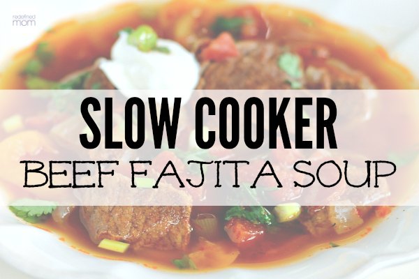 This Slow Cooker Beef Fajita Soup Recipe is a great, healthy option when you are CRAVING Mexican food, but don't want to bust your eating plan. And the fact that it is dump and go with a long cooking time, means it is also perfect for weekday meals. 