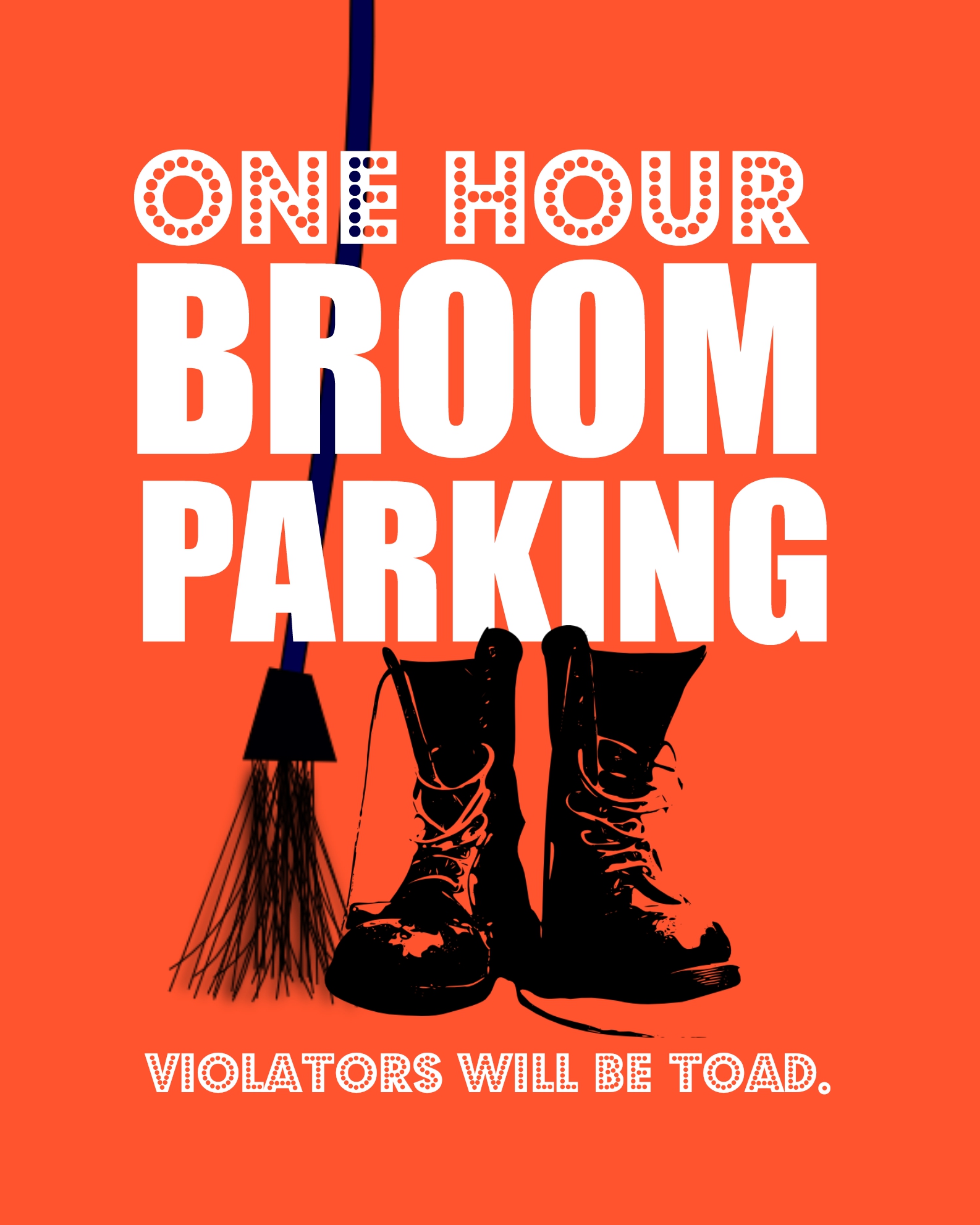 DIY Printable Witch's Parking Halloween Sign