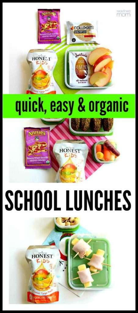 Tired of just sending a sandwich everyday? Here are affordable quick easy organic school lunches made with grab and go items. Saving you time and money.