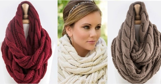 Tess Cable Knit Infinity Scarf