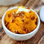This Slow Cooker Apple Pecan Sweet Potato Casserole Recipe is all the tradition with less sugar - its sweetness comes from granny smith apples. Perfect for your next family dinner or just because on a Tuesday night.
