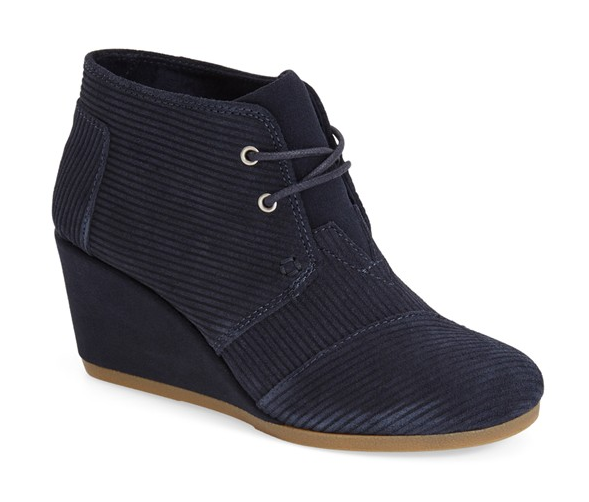 TOMS Wedges Navy Cord