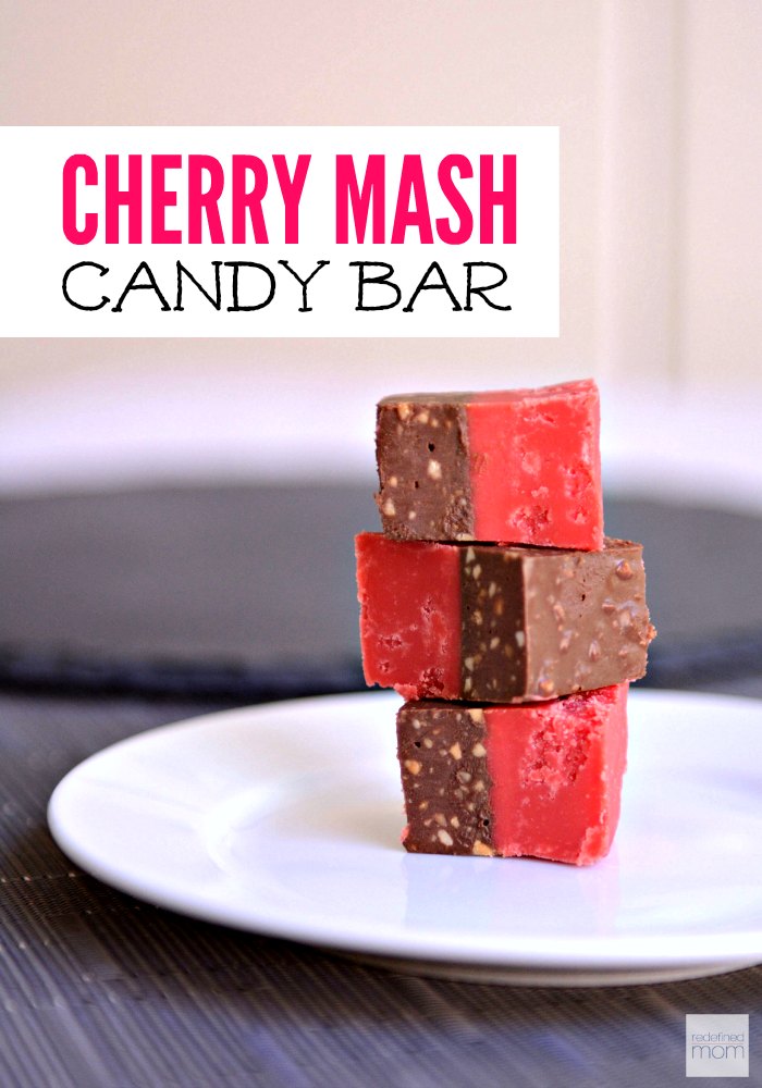 This Cherry Mash Candy Bar Recipe is a copycat of the beloved candy bar - a cherry, marshmallow base topped with chocolate, salted peanuts & peanut butter.