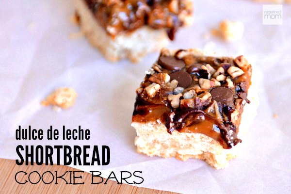 This Dulce de Leche Shortbread Cookie Bar Recipe is a grown-up cookie bar. Its like the Tollhouse Cookie Bar grew up, went to college, worked in corporate America, took a trip to Italy and came back to develop a start-up. It's complex. It's rich. It's not meant for kids. It's an adult cookie bar.